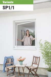 Insektenschutz-Spannrahmen SP1/1 für Holzfenster mit sehr eng anliegendem Rollladenpanzer
