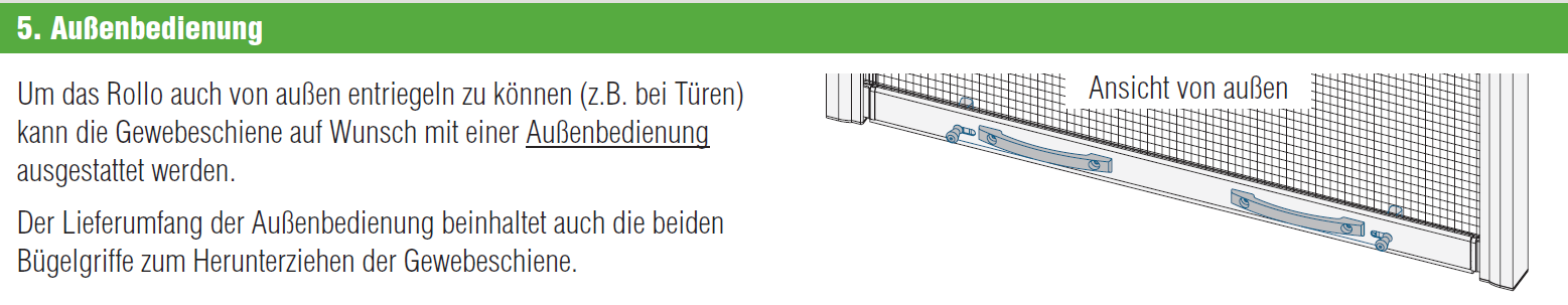 Insektenschutzrollo R05 Neher / Außenbedienung
