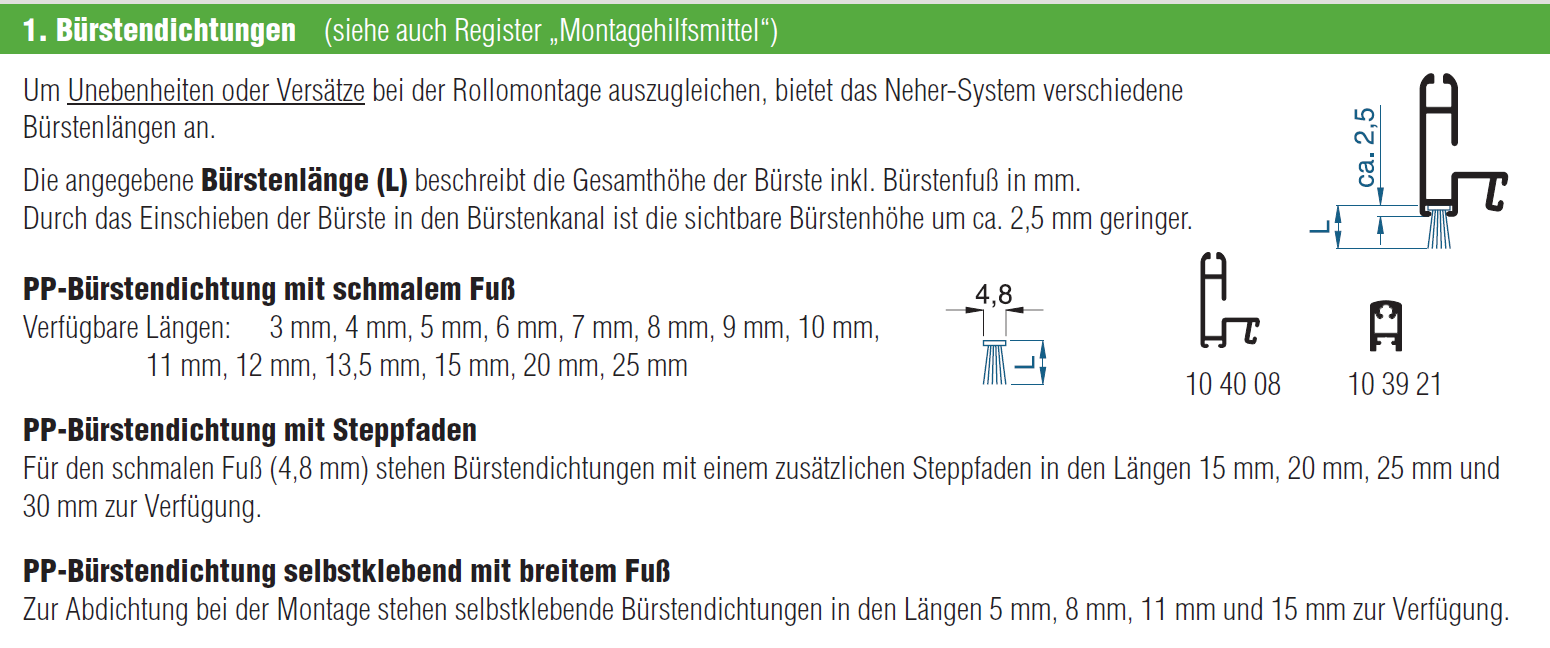 Bürstendichtung R05 Neher
