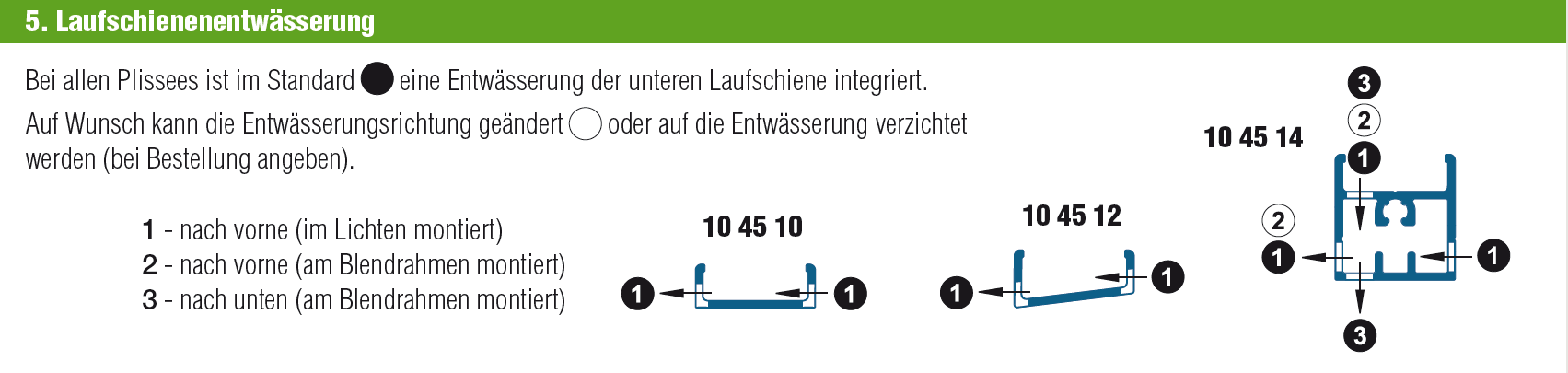 Laufschieneentwäserung